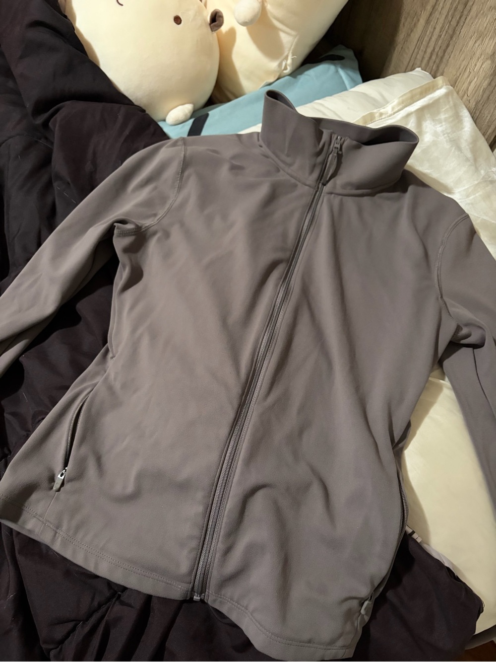 Uniqlo Airism Taupe Full-Zip Utility Jacket